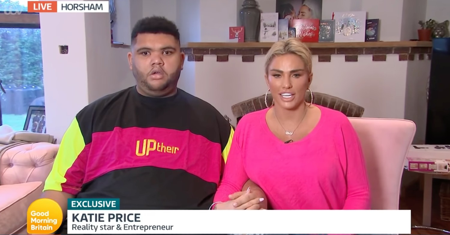 Katie Price with Harvey on Good Morning Britain