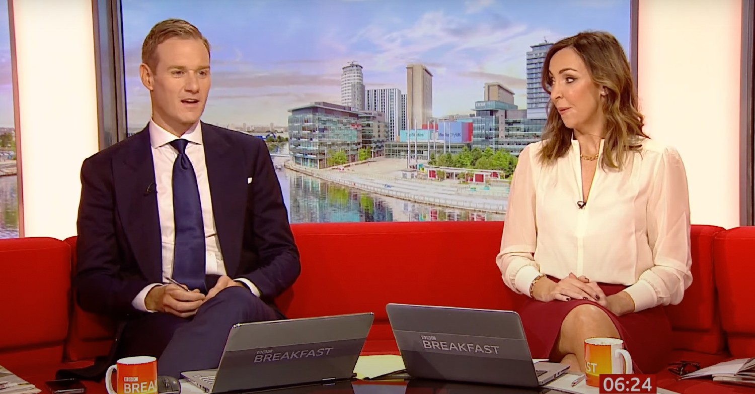 Dan Walker hosting BBC Breakfast with Sally Nugent
