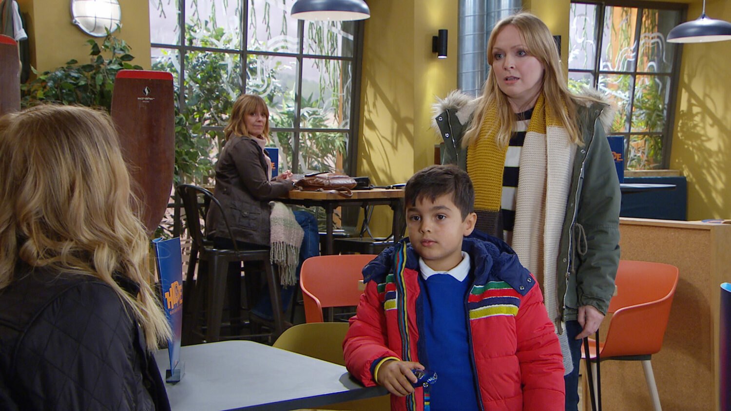 Emmerdale Jan 20 Charity and Vanessa have playdate with Moses and Johnny