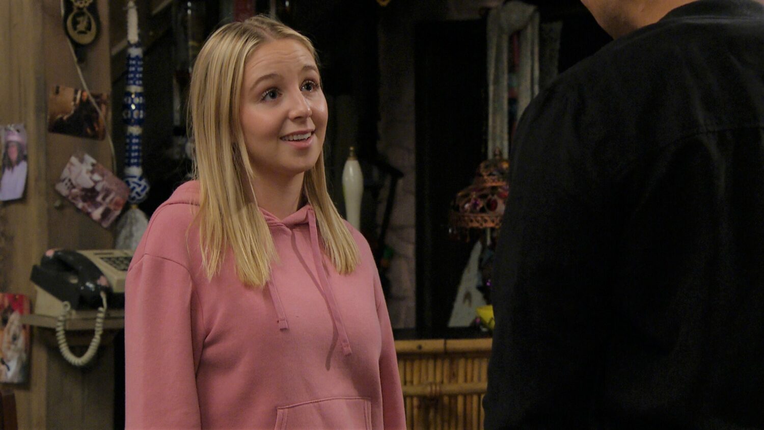 Emmerdale's Belle is smiling