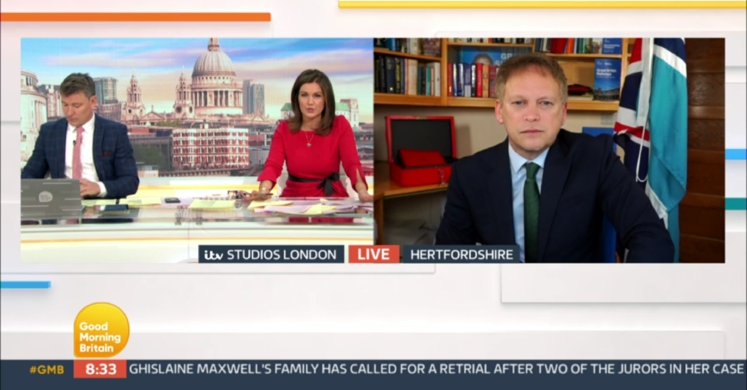 susanna reid, grant shapps, ben shephard on good morning britain