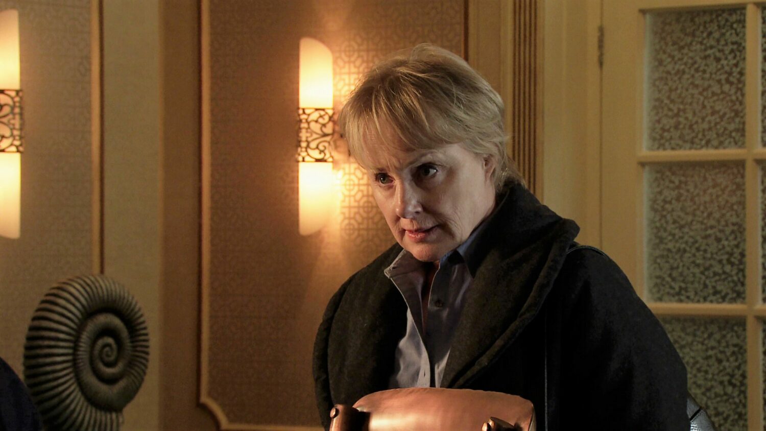 Coronation Street 19 Jan Spotting Tim in the hotel bar with a bottle of fizz and two glasses, Sally confronts him.