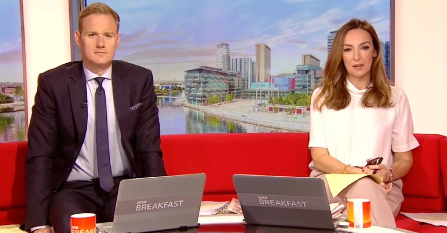 Strictly star Dan Walker with BBC Breakfast host Sally Nugent