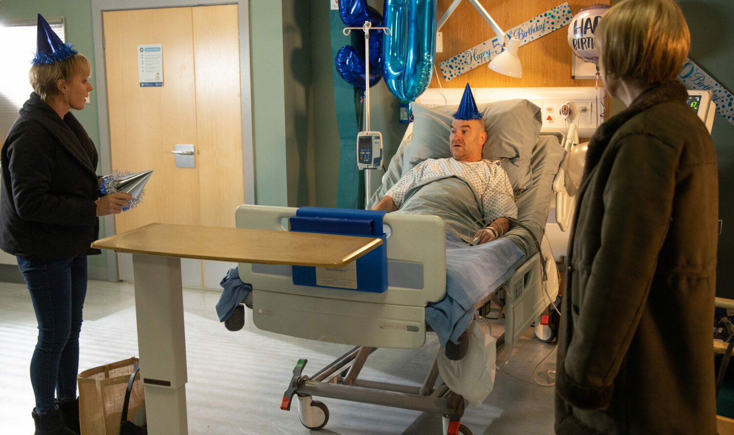 coronation Street Fri 28 Jan Sally throws Tim a 50th birthday party in hospital