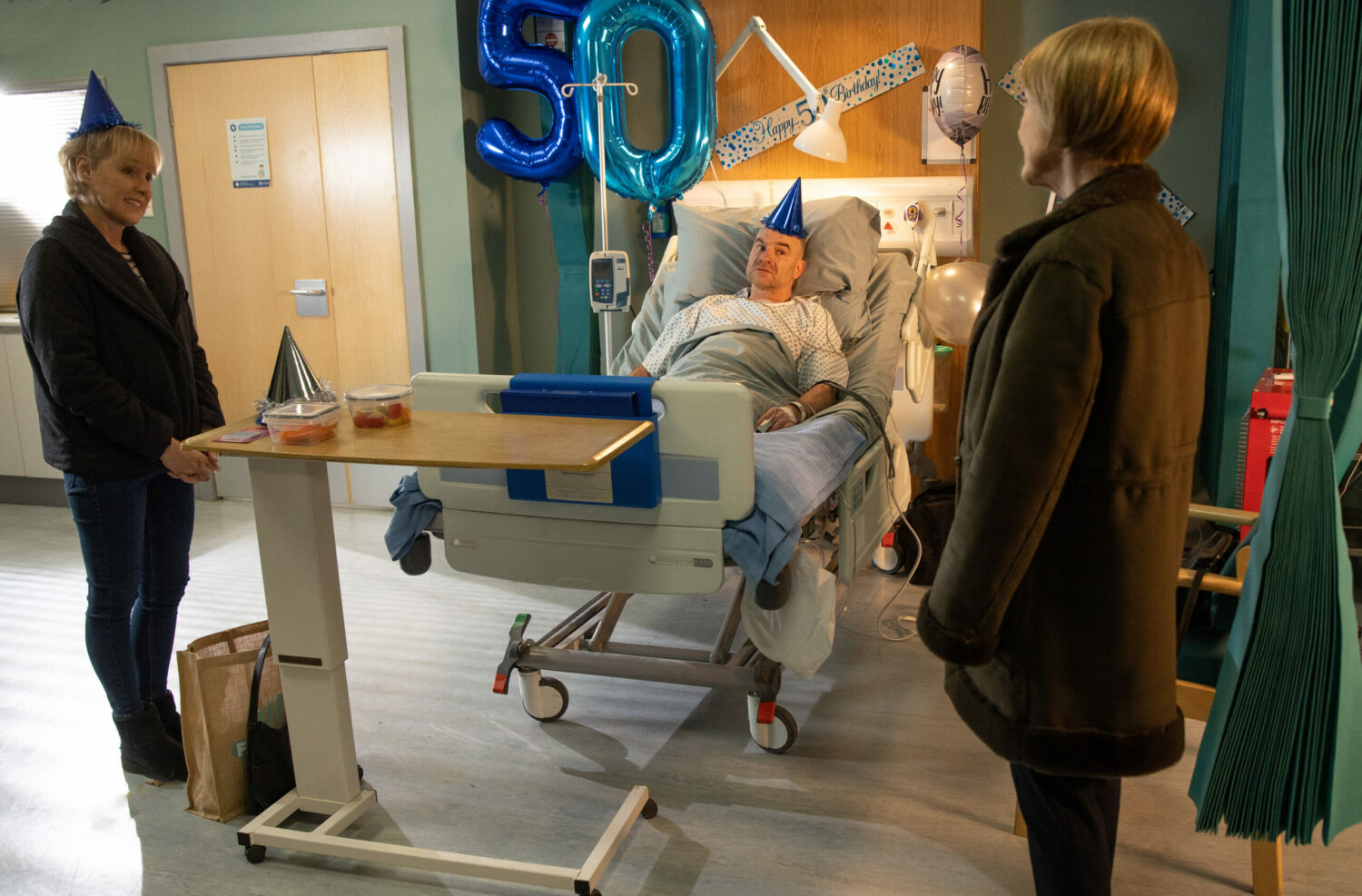 coronation Street Fri 28 Jan Sally throws Tim a 50th birthday party in hospital