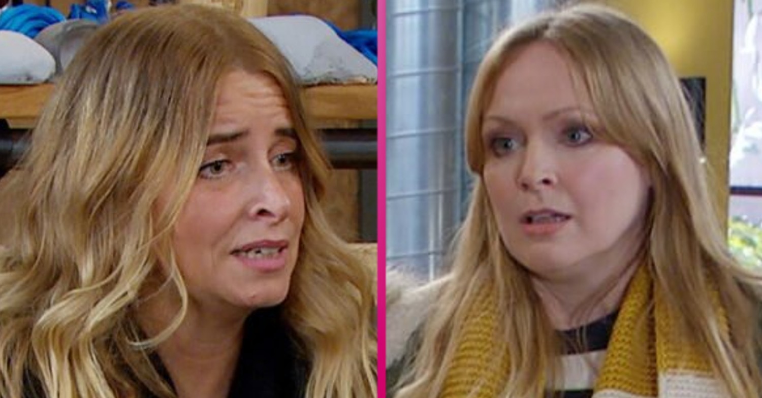 Emmerdale Charity looks worried Vanessa looks annoyed in Vanity reunited comp