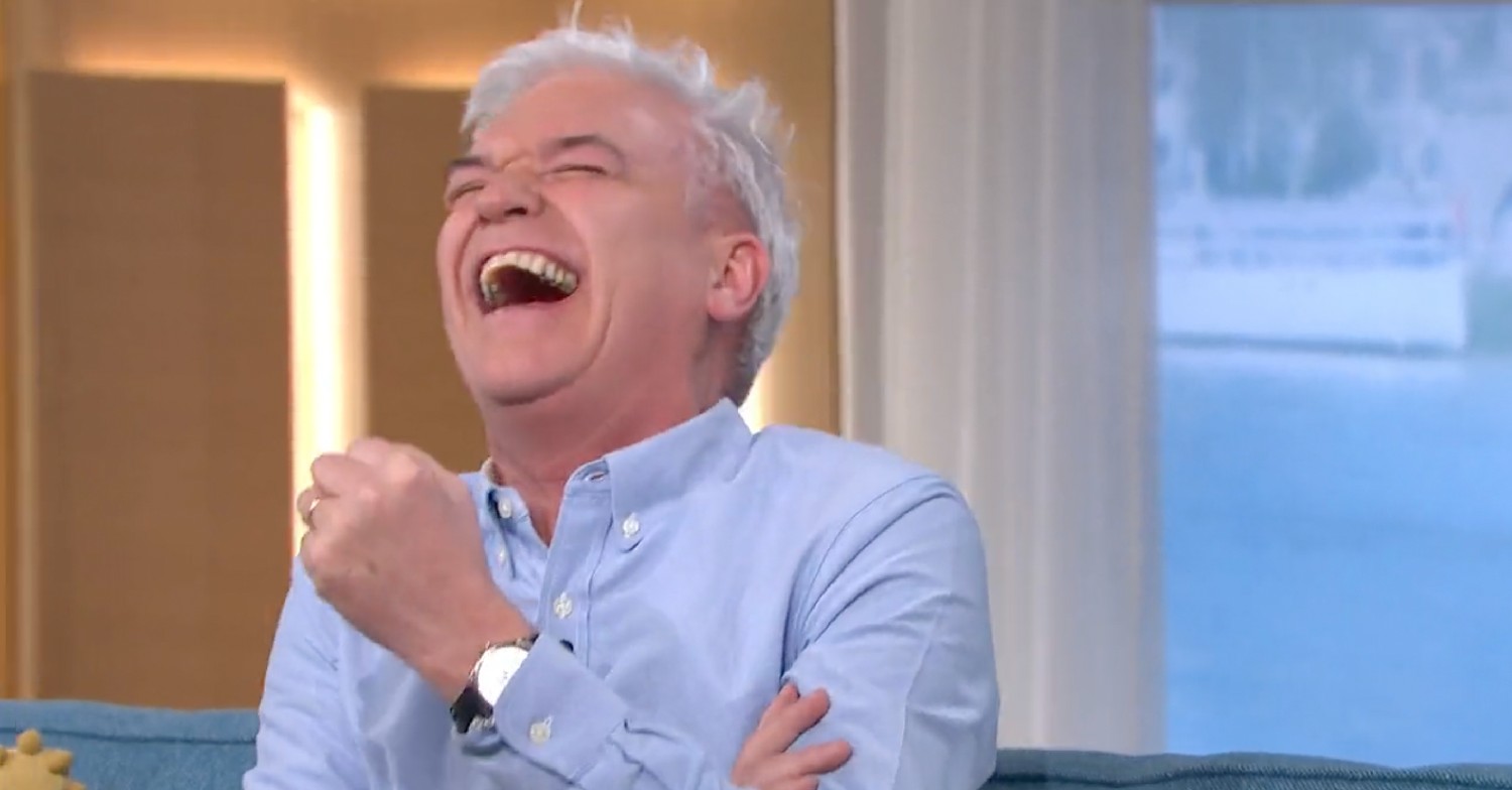 Phillip schofield laughing at holly willoughby on this morning