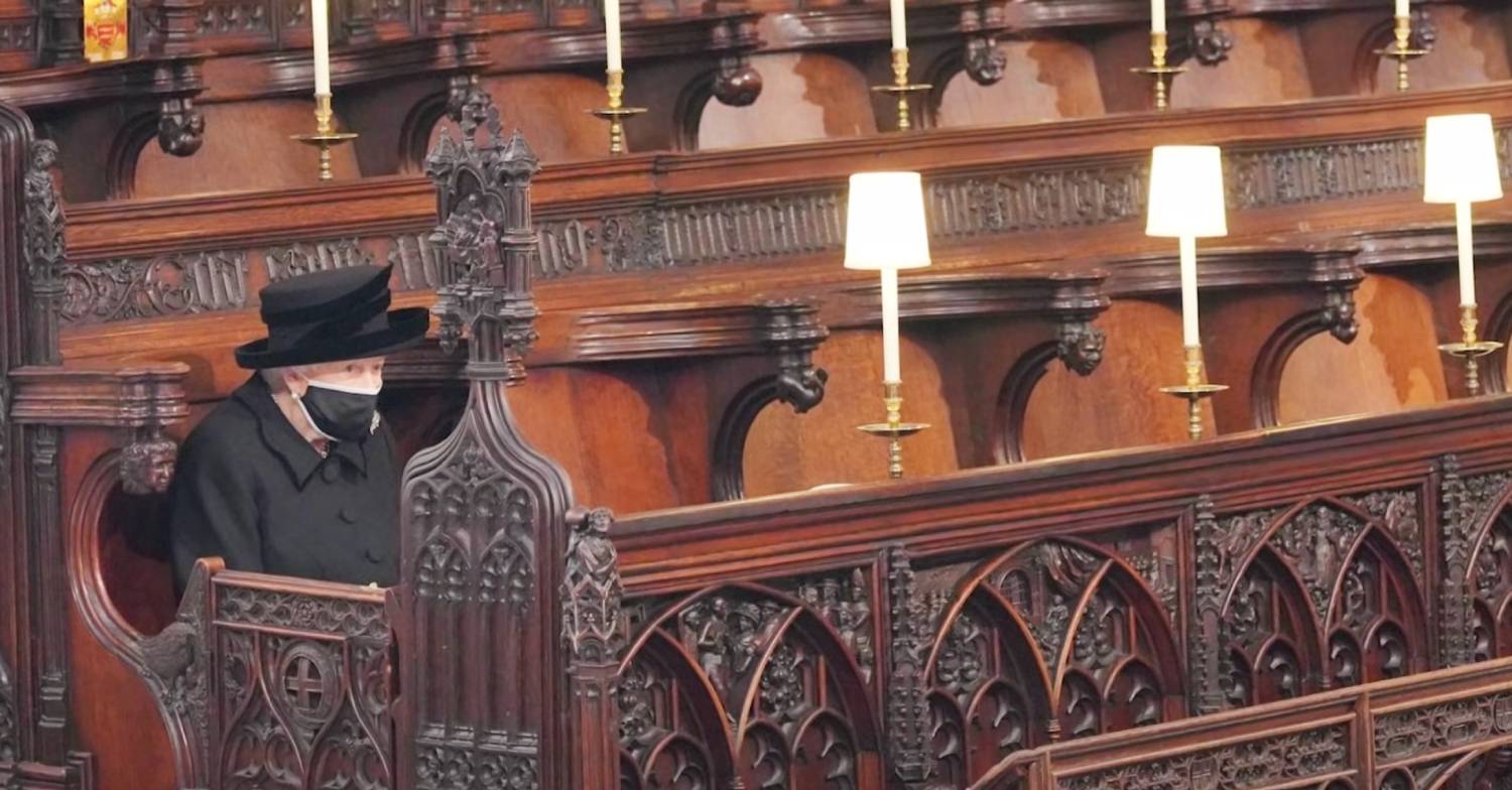 The Queen mourned alone at her husband's funeral in April 2021
