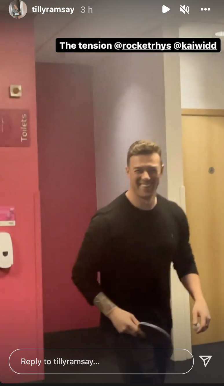 Kai Widdrington and tilly ramsay mess around at Strictly tour