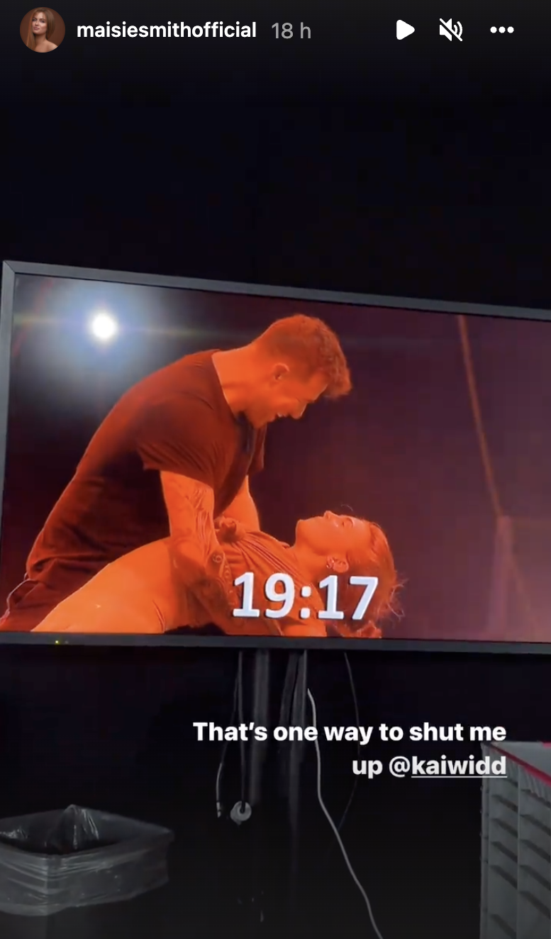 Maisie Smith instagram story of her and Kai on Strictly tour