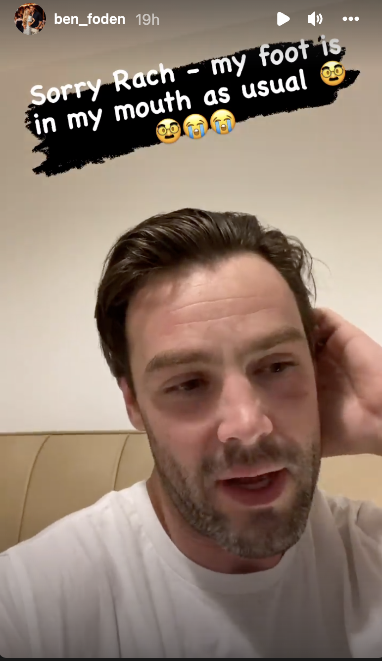 dancing on ice star ben foden addresses rachel stevens comments