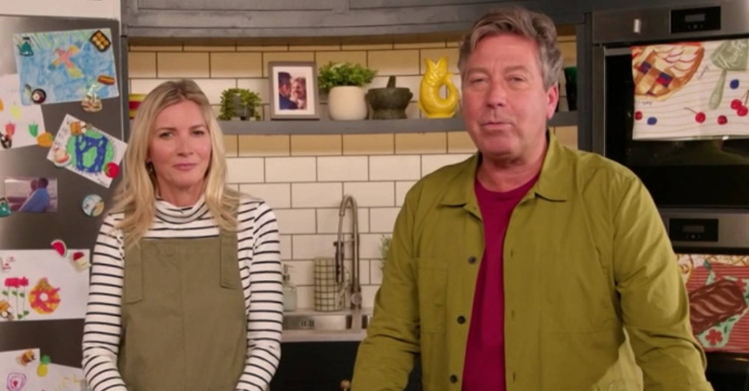 John Torode and Lisa Faulkner on Weekend Kitchen