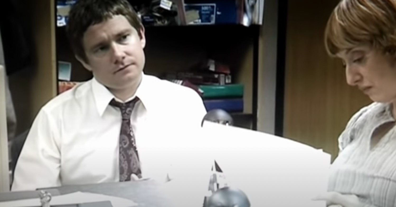 Martin Freeman and Elizabeth Berrington in The Office