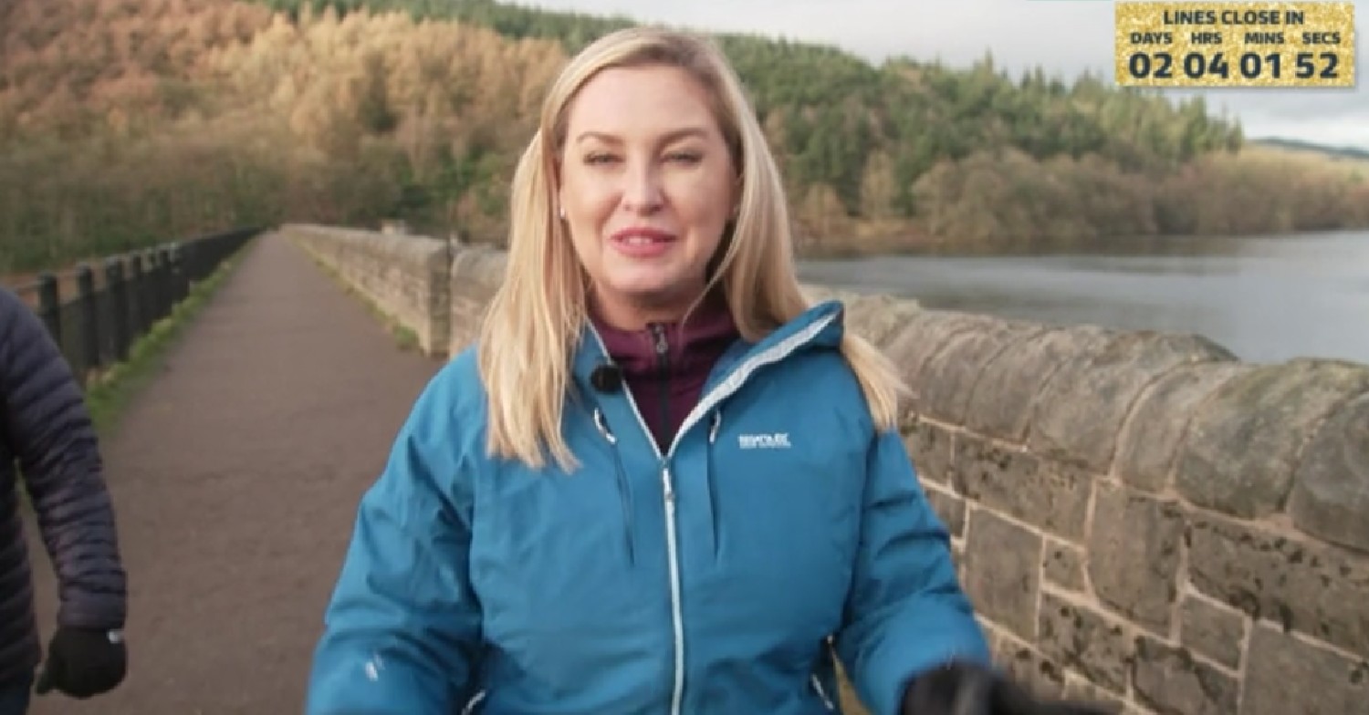 Josie Gibson filming This Morning's compeition segment