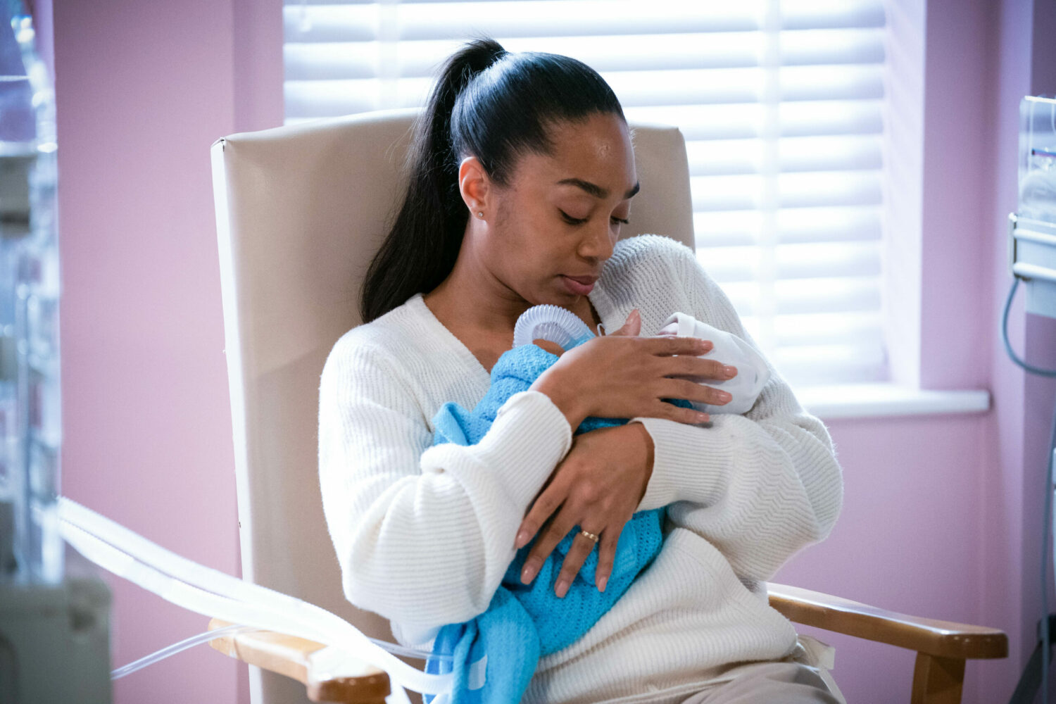 EastEnders Feb 7 Chelsea holds Jordan for the first time