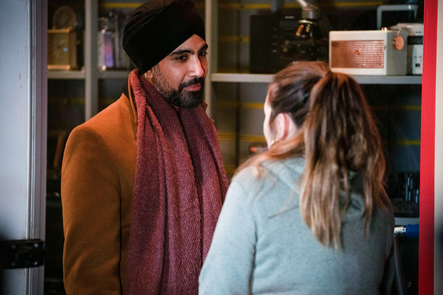 Kheerat visits Stacey’s and kisses her on the cheek, leaving Stacey smitten.