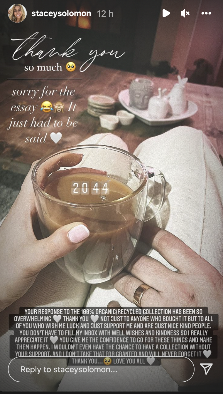 Stacey Solomon and Joe swash married - instagram story