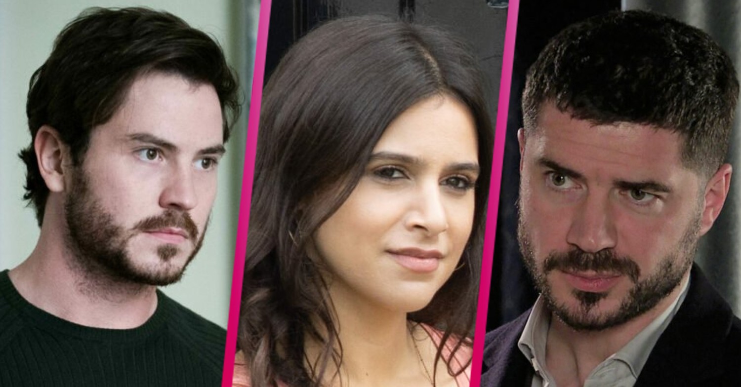 EastEnders Gray looks worried, Emmerdale Meena looks menacing and Coronation Street's Adam looks concerned