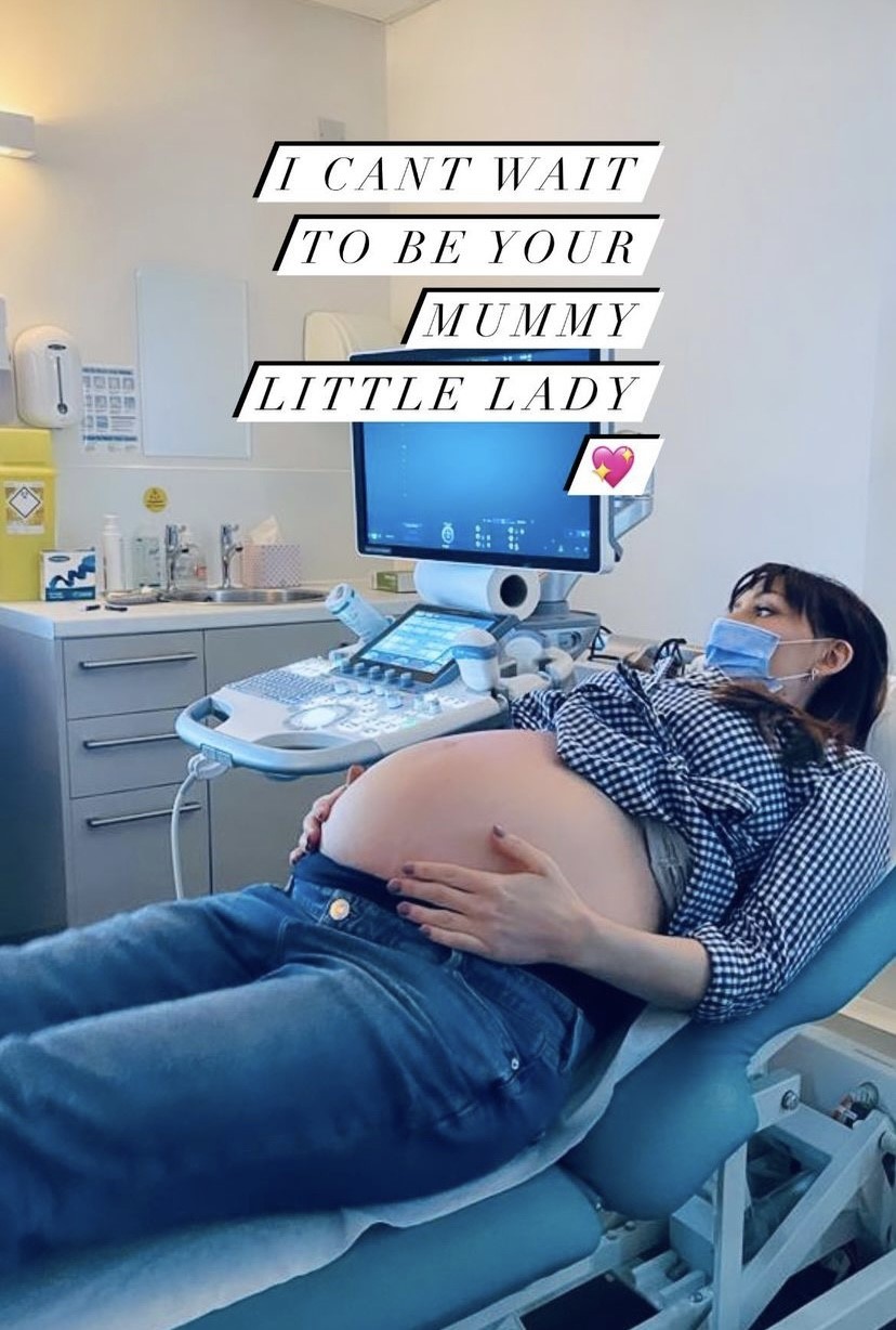 Catherine Tyldesley at a baby scan