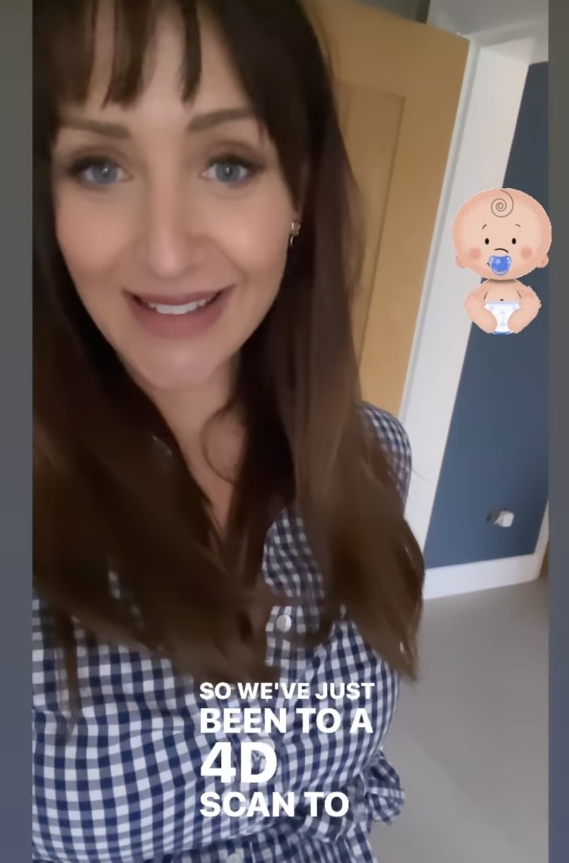 Catherine Tyldesley speaking about her baby scan