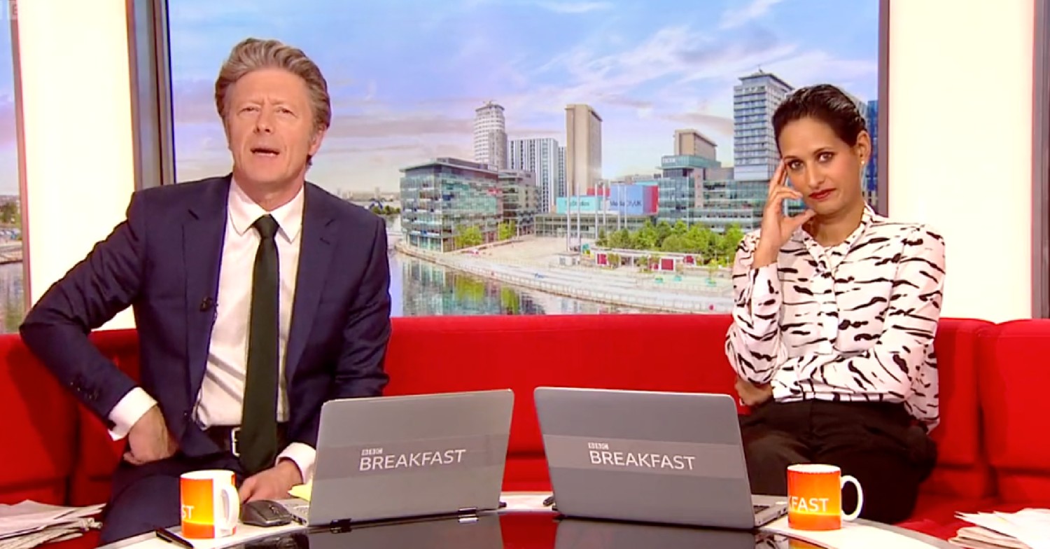 Naga Munchetty on BBC Breakfast with Charlie Stayt