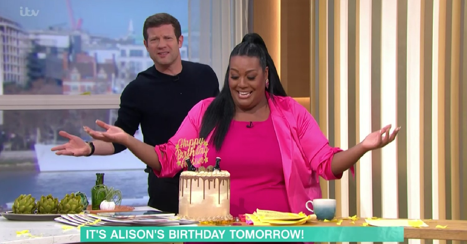 Alison Hammond celebrating her birthday on This Morning