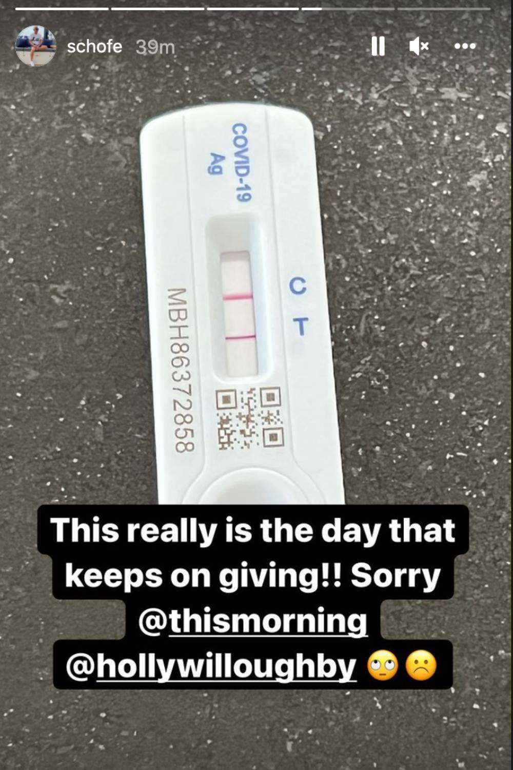 Phillip Schofield produces another positive COVID result