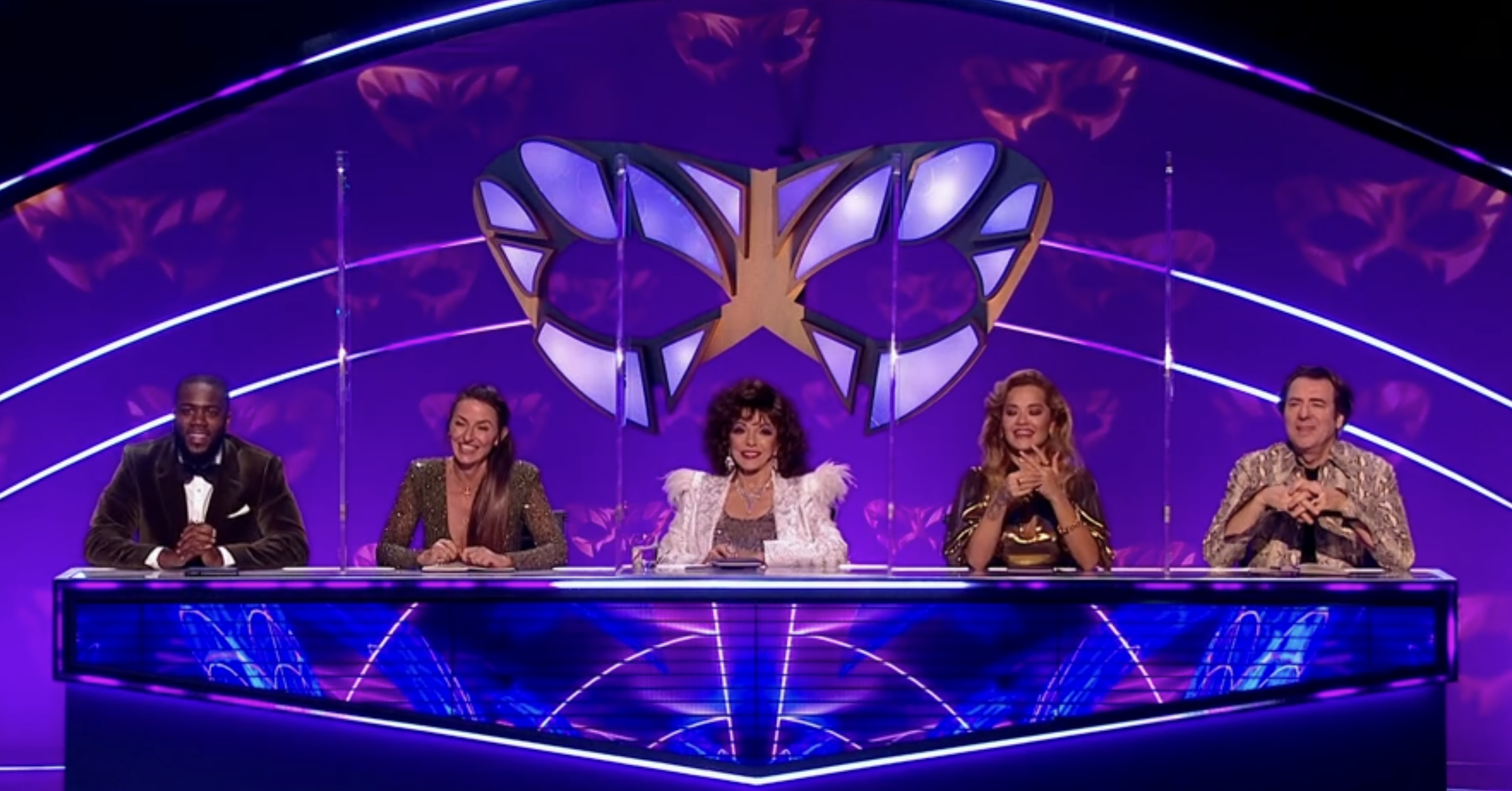 Rita judged The Masked Singer alongside the usual panel and guest judge Joan Collins. (Credit: ITV)