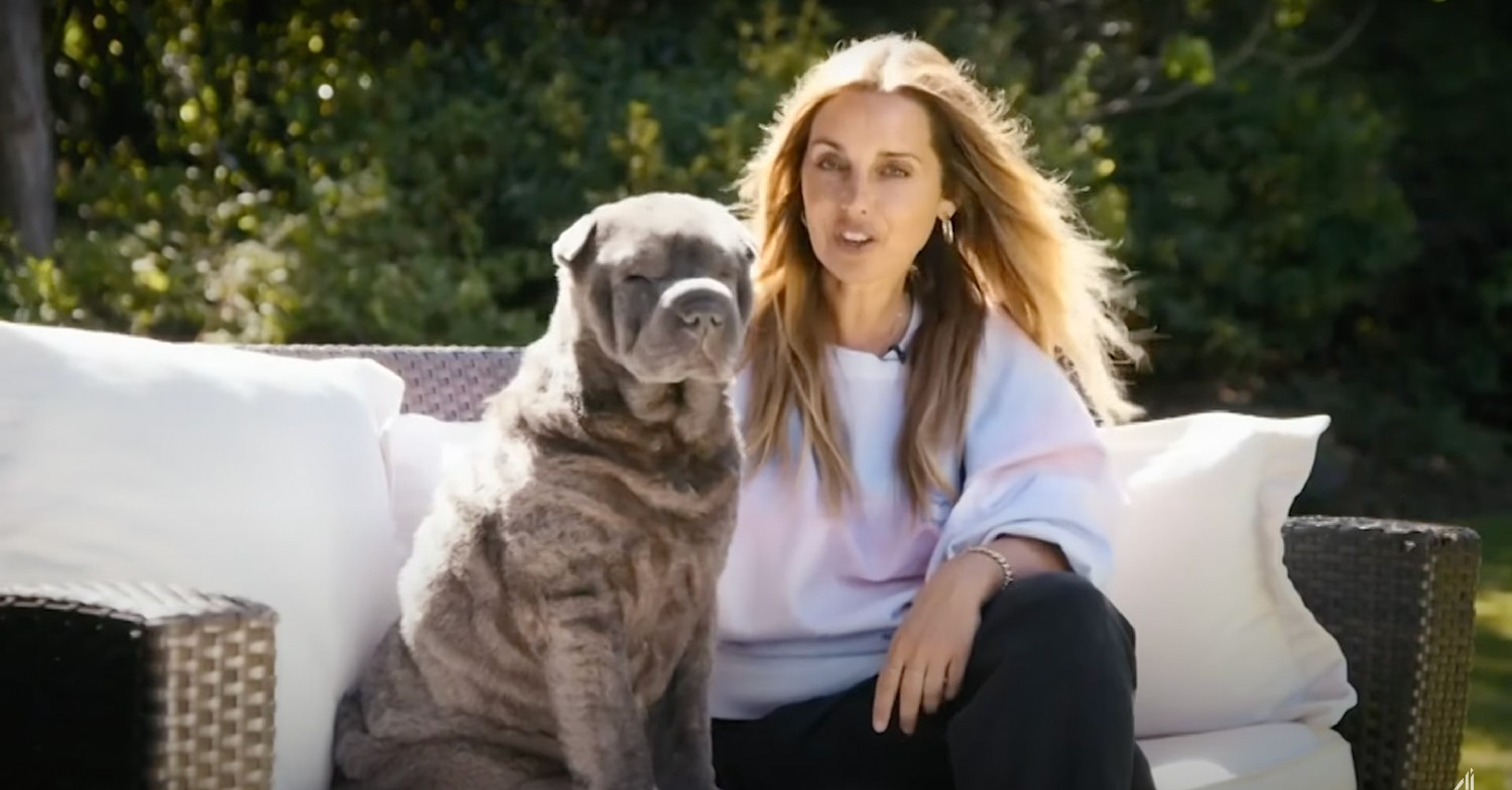 louise redknapp and her dog, blu