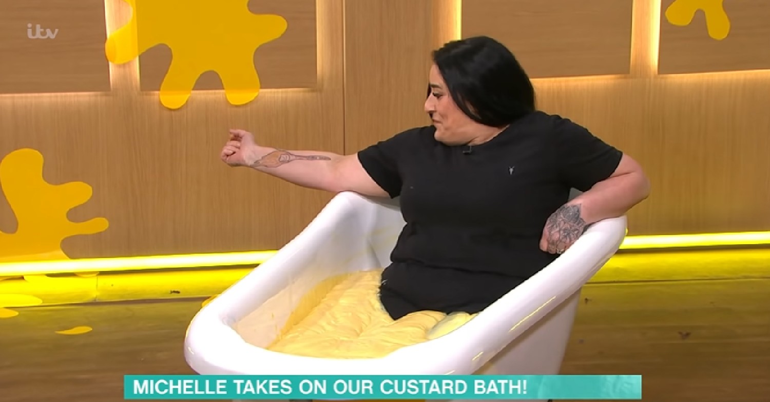 This Morning guest sits in bath of custard today