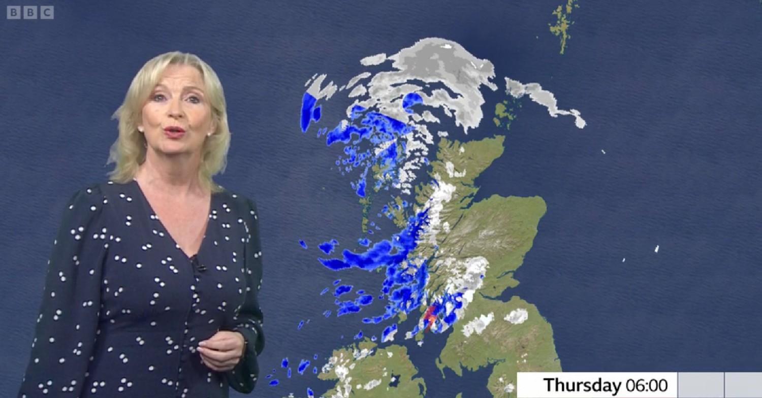 BBC Breakfast today: Carol Kirkwood presenting the weather