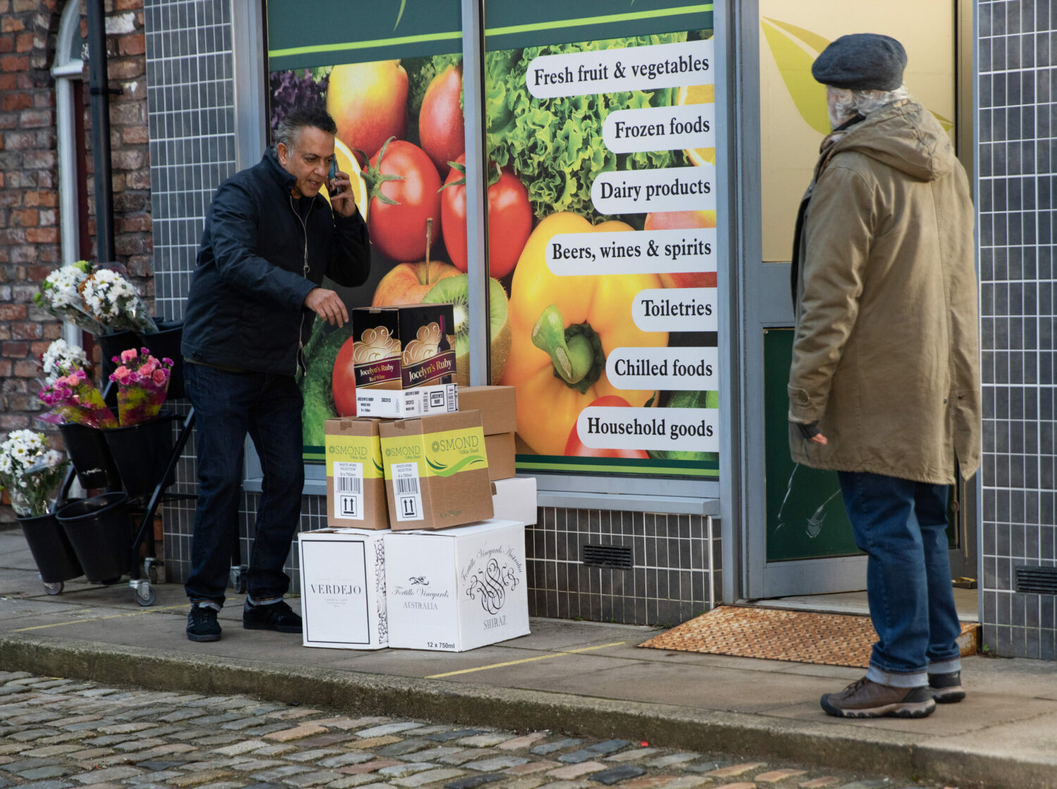 Coronation Street Dev is annoyed he's been sent cheap wine, but Stu has a solution