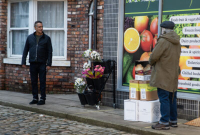 Coronation Street Dev is annoyed he's been sent cheap wine, but Stu has a solution