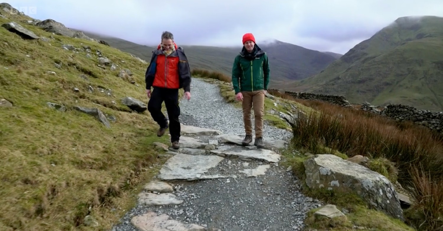 matt baker and joe crowley in snowdonia in countryfile on BBC