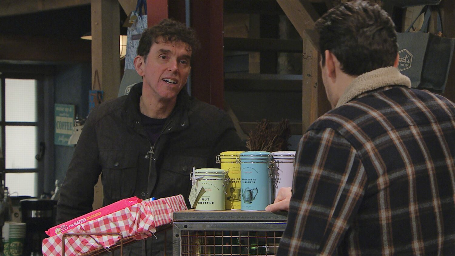 Emmerdale Marlon negotiates with Mack to get his job back