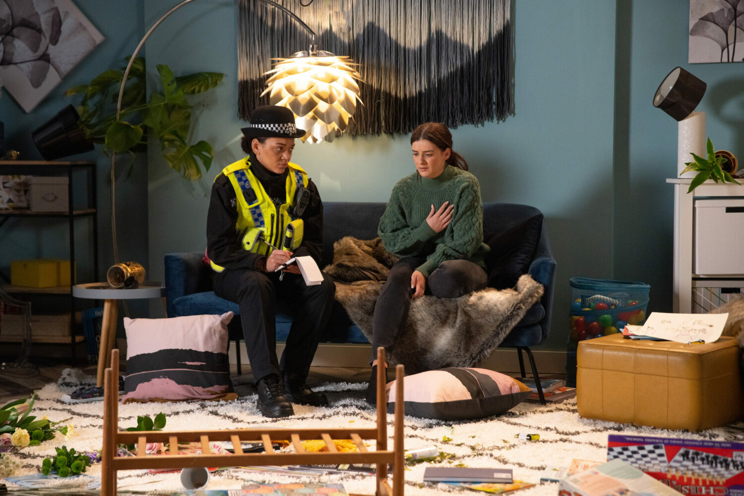 Coronation Street Lydia puts on an act as she reports Adam for stalking