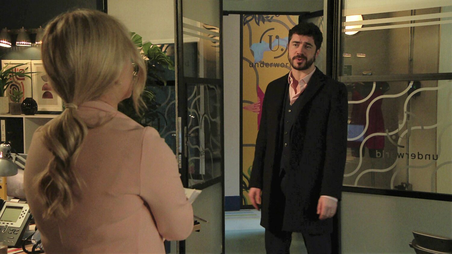 Coronation Street Sarah is disbelieving as Adam tries to convince her Lydia is lying
