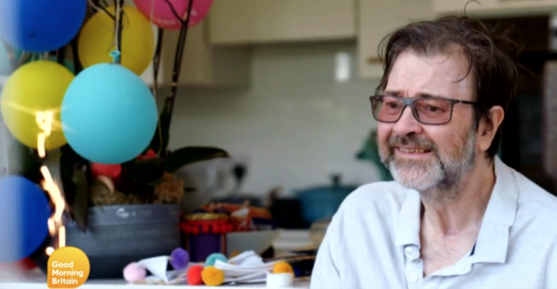 Derek Draper - husband of Kate Garraway - in a hospital gown