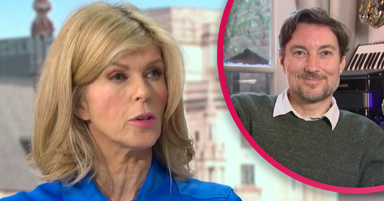 Kate Garraway in blue and comedian who angered GMB fans on Twitter