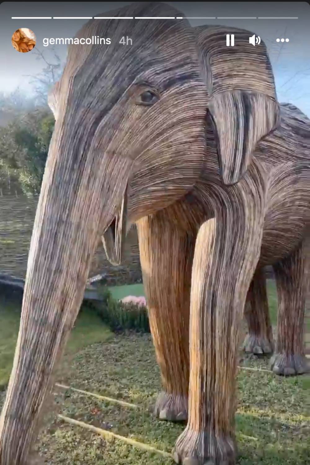 The elephant in Gemma's garden survived intact