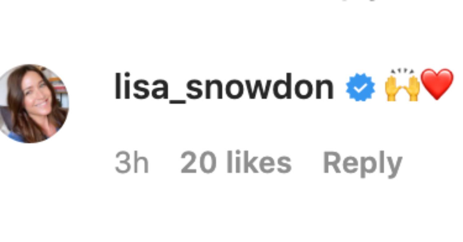 Lisa Snowdon's Insta comment