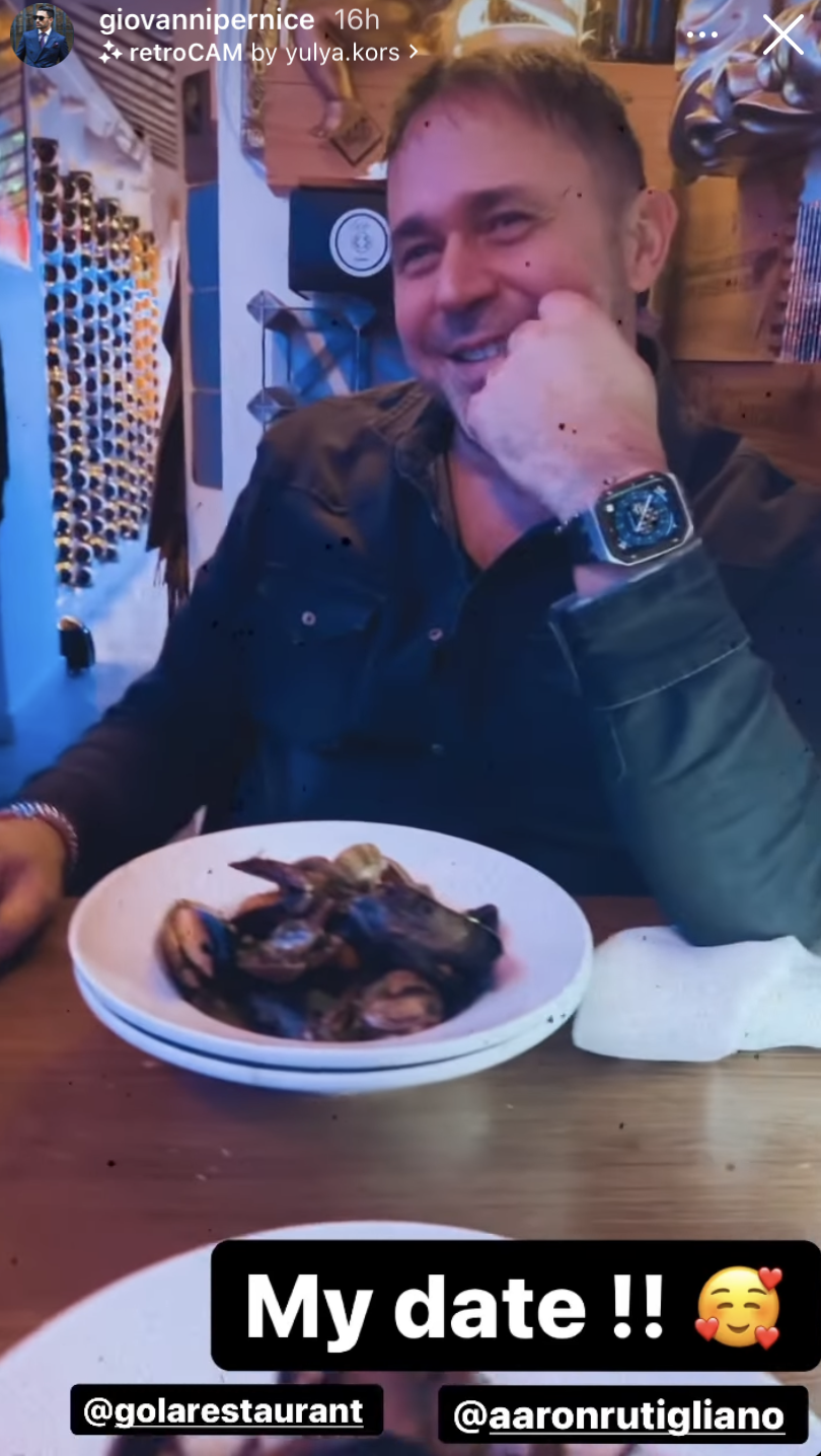 Giovanni Pernice enjoys dinner date