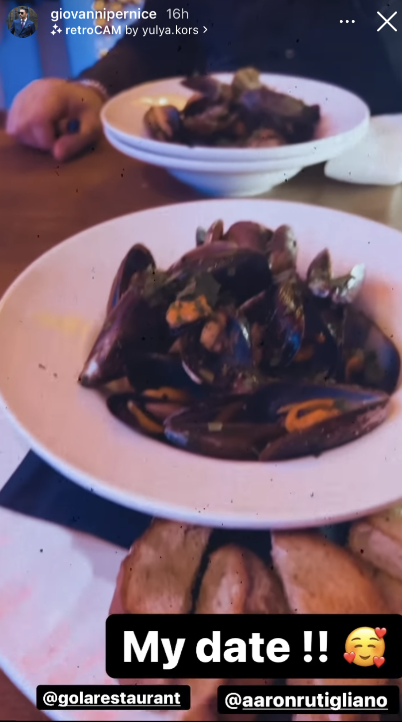 Giovanni Pernice enjoys dinner date