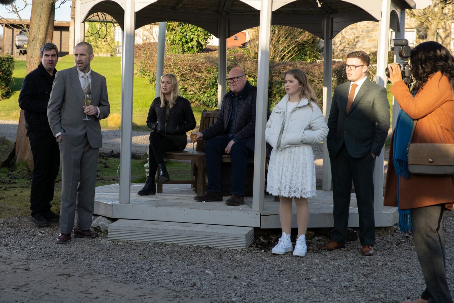 Emmerdale the wedding reception is ruined by Chas and Charity's fighting