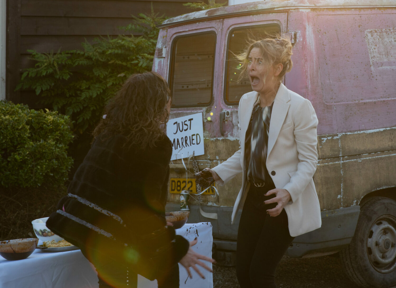 Emmerdale Chas and Charity have a food fight