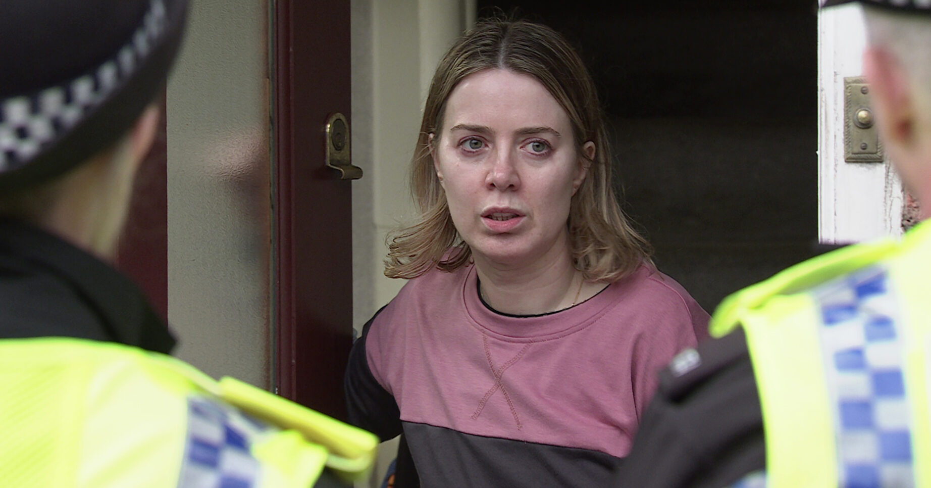 Coronation Street Abi is woken by two policemen knocking on the door