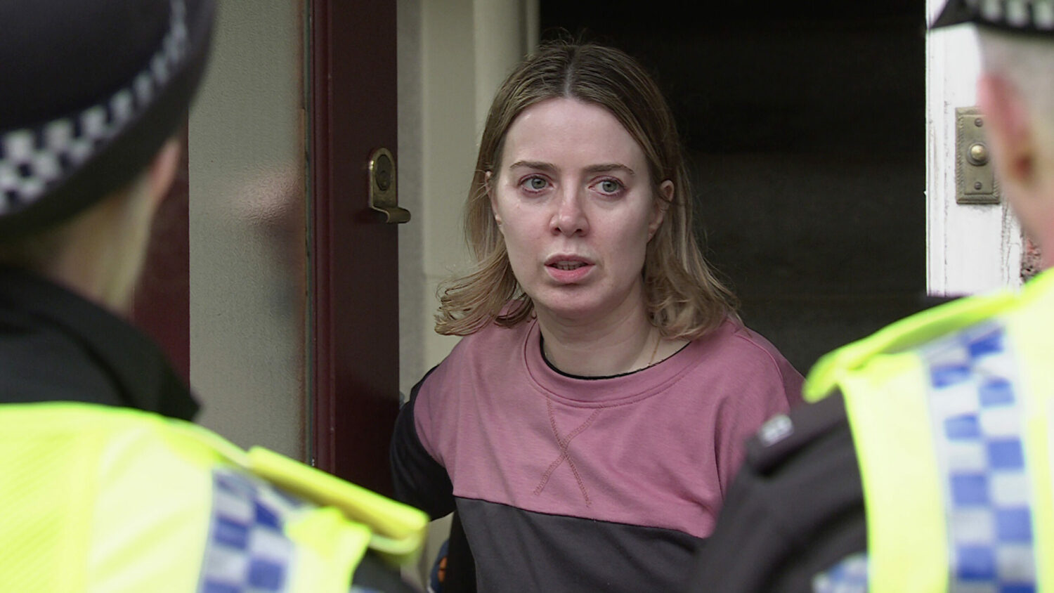 Coronation Street Abi is woken by two policemen knocking on the door