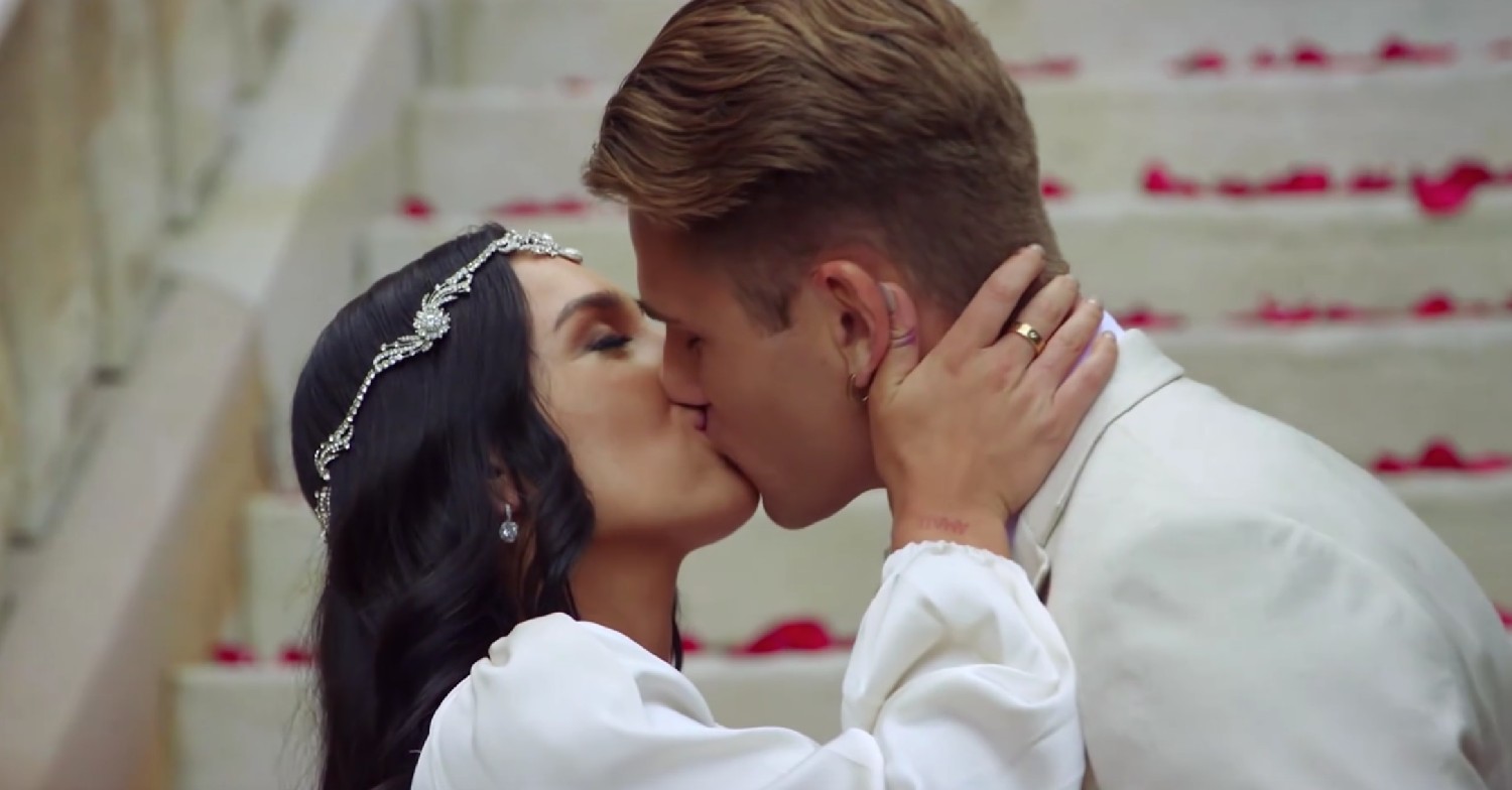 Married At First Sight stars Ella and Mitch on their wedding day