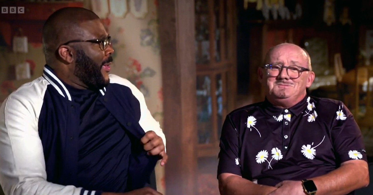 Brendan O'Carroll and Tyler Perry on The One Show
