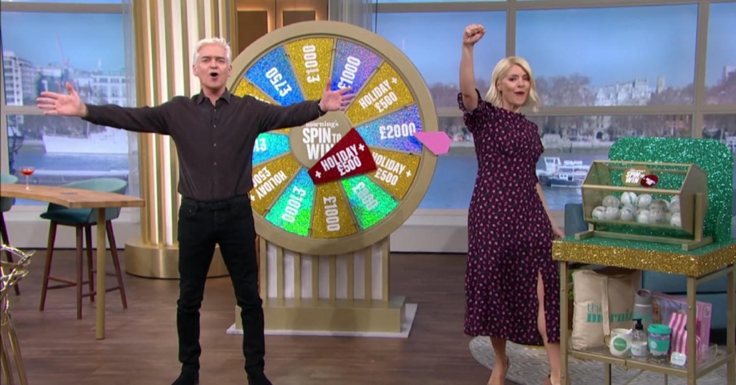 Phillip Schofield and Holly Willoughby spin to win on this morning
